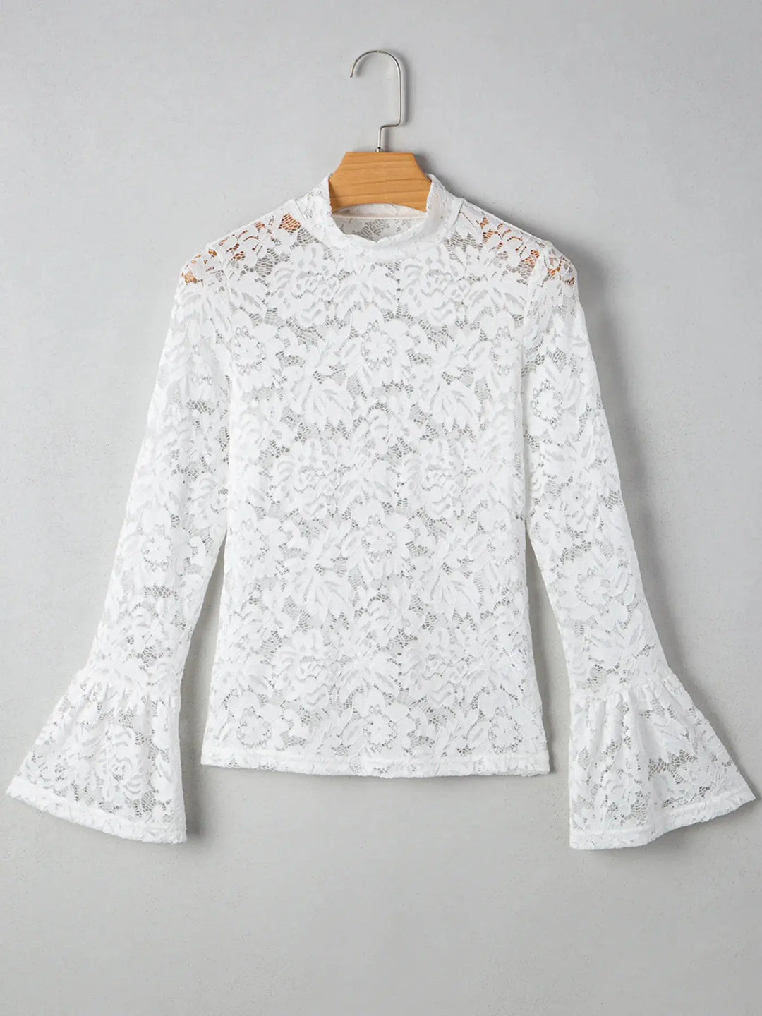 Lace Crochet Bell Sleeve  Blouse