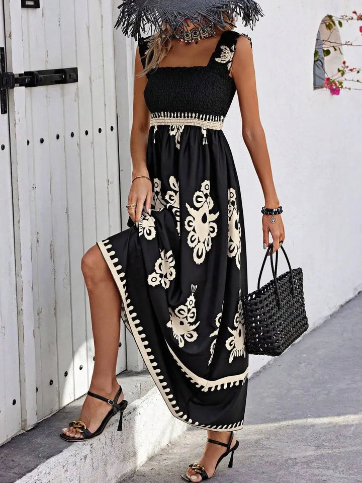 Boho Smocked Maxi Dress