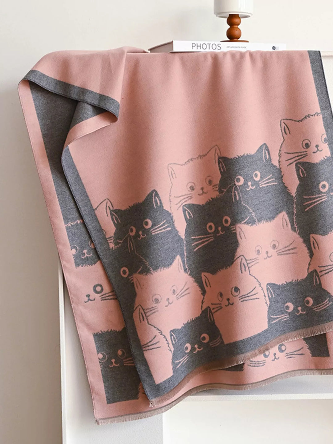 Whisker Wishes Cat Pattern Scarf