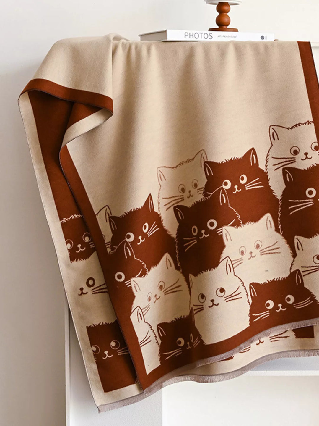 Whisker Wishes Cat Pattern Scarf
