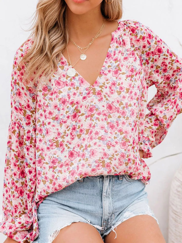 Meadow Long Sleeve Floral Blouse