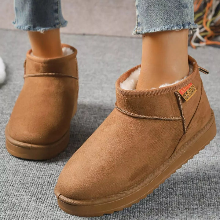 Suede Round-Toe Platform Boots