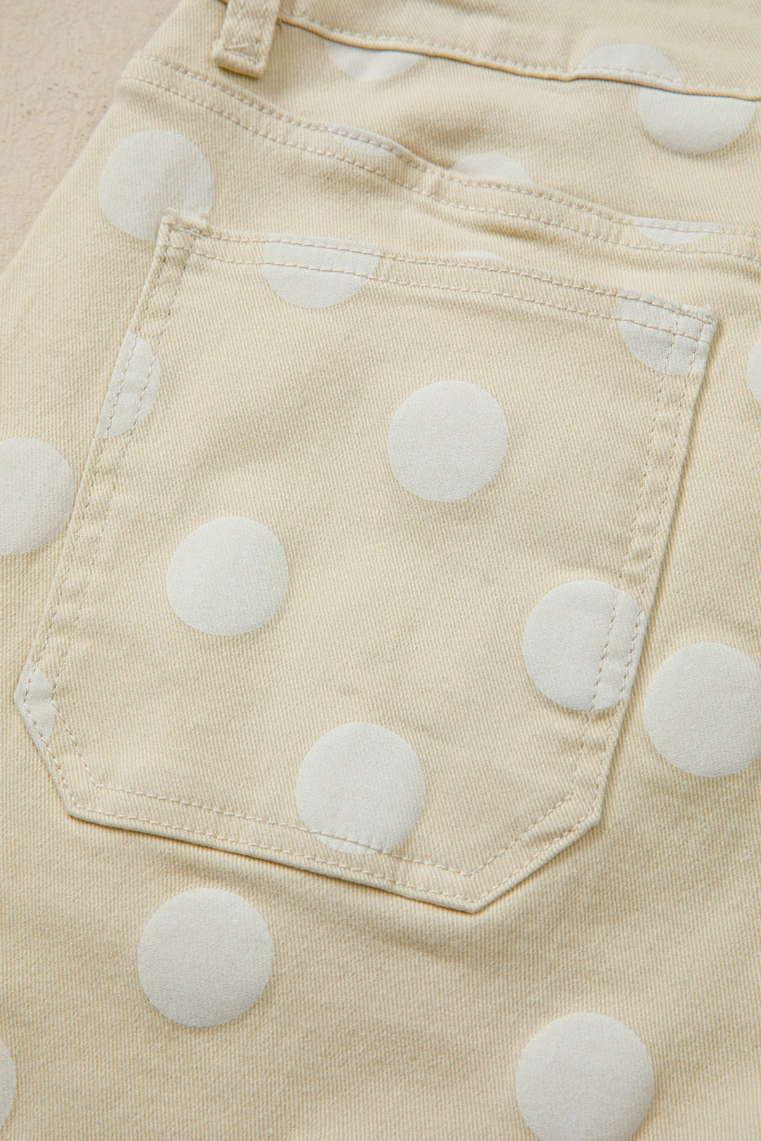 Daleyza Polka Dot Raw Hem High-Waist Shift Jeans