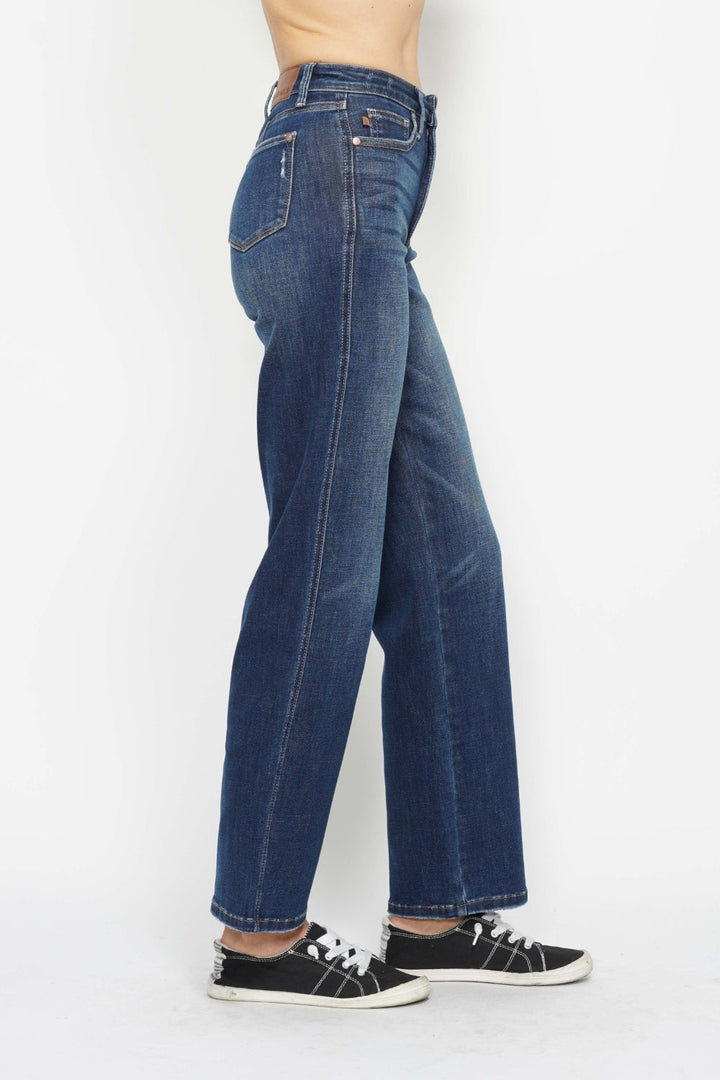 Judy Blue Tummy Control Straight Leg Jeans | Washed Denim