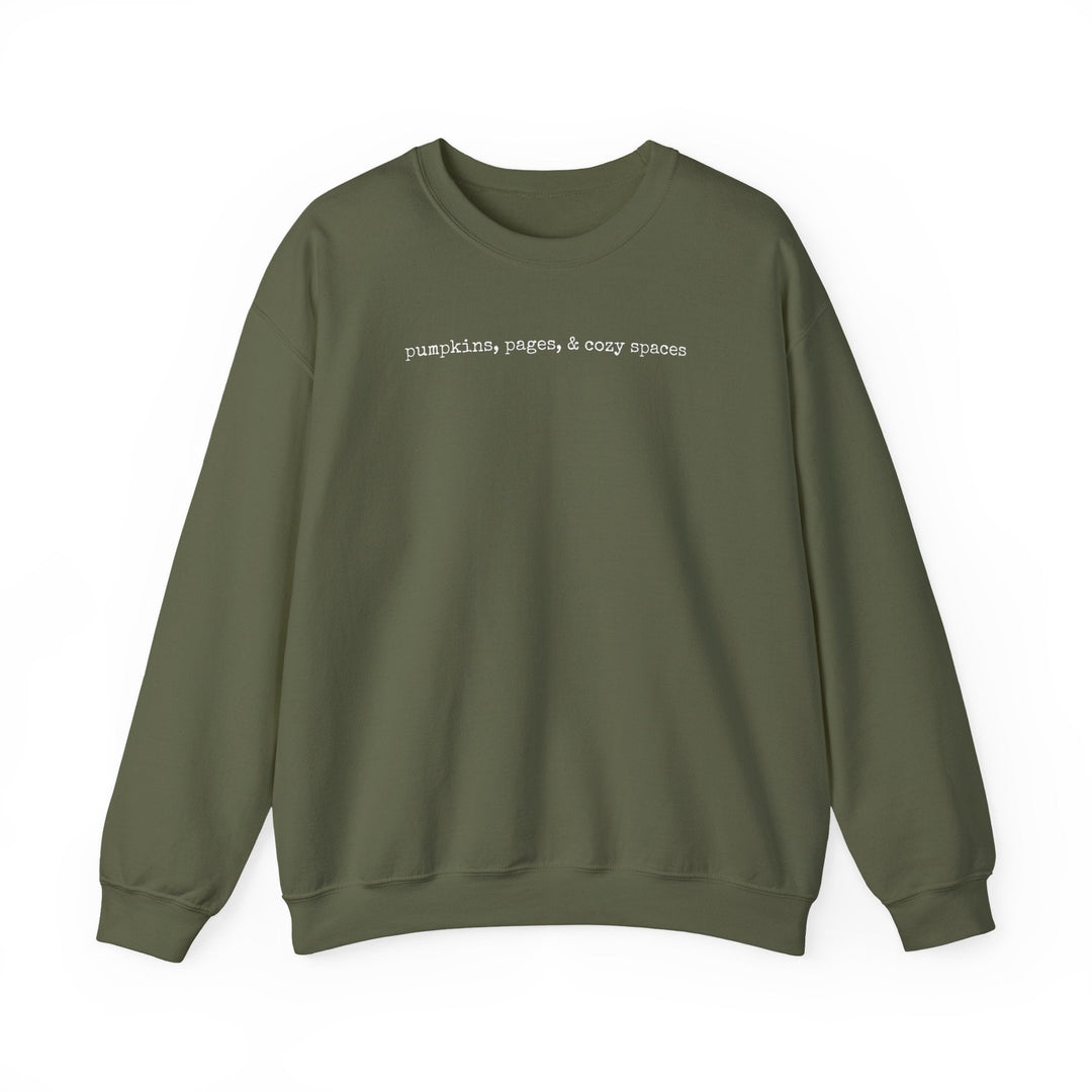 Pumpkins, Pages &amp; Cozy Spaces Crewneck Sweatshirt | 5 Colors | S–5XL