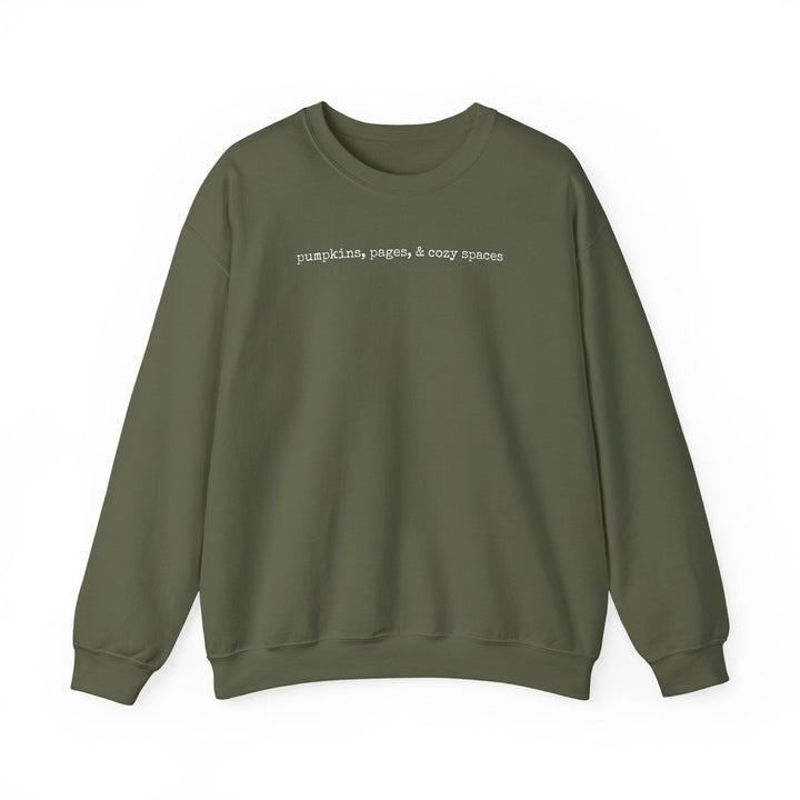 Pumpkins, Pages &amp; Cozy Spaces Crewneck Sweatshirt | 5 Colors | S–5XL