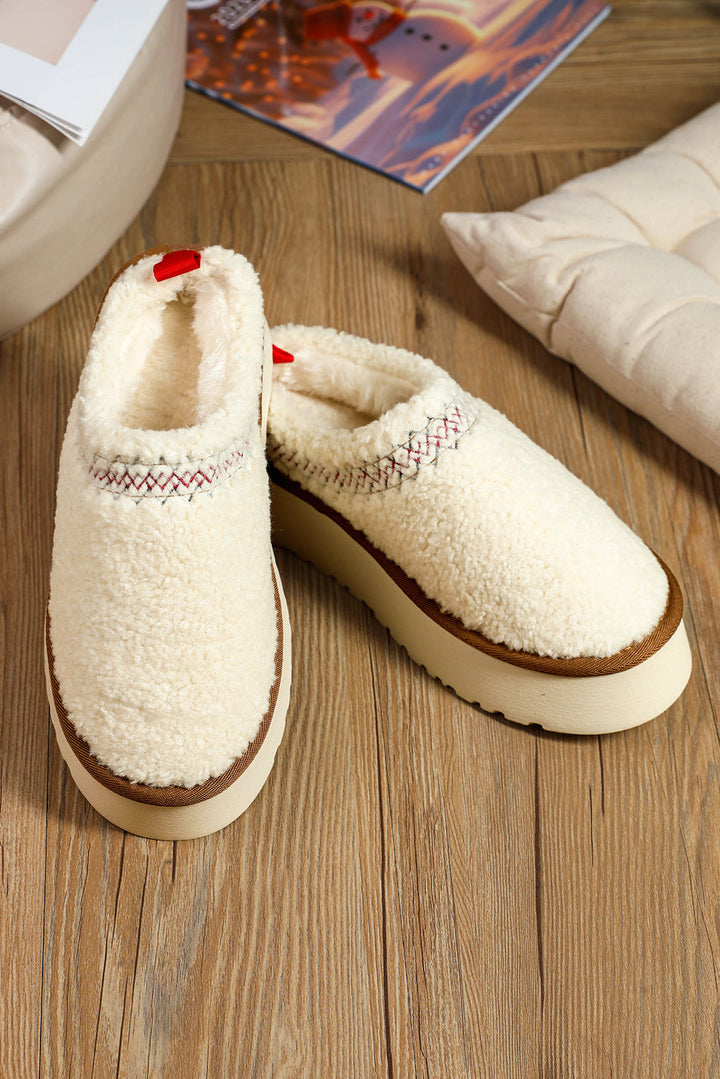 Olivia Embroidered Sherpa Snow Boots