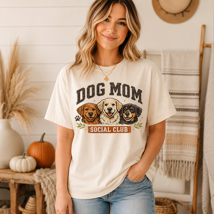 Dog Mom Social Club Graphic Tee | Comfort Colors | 3 Colors
