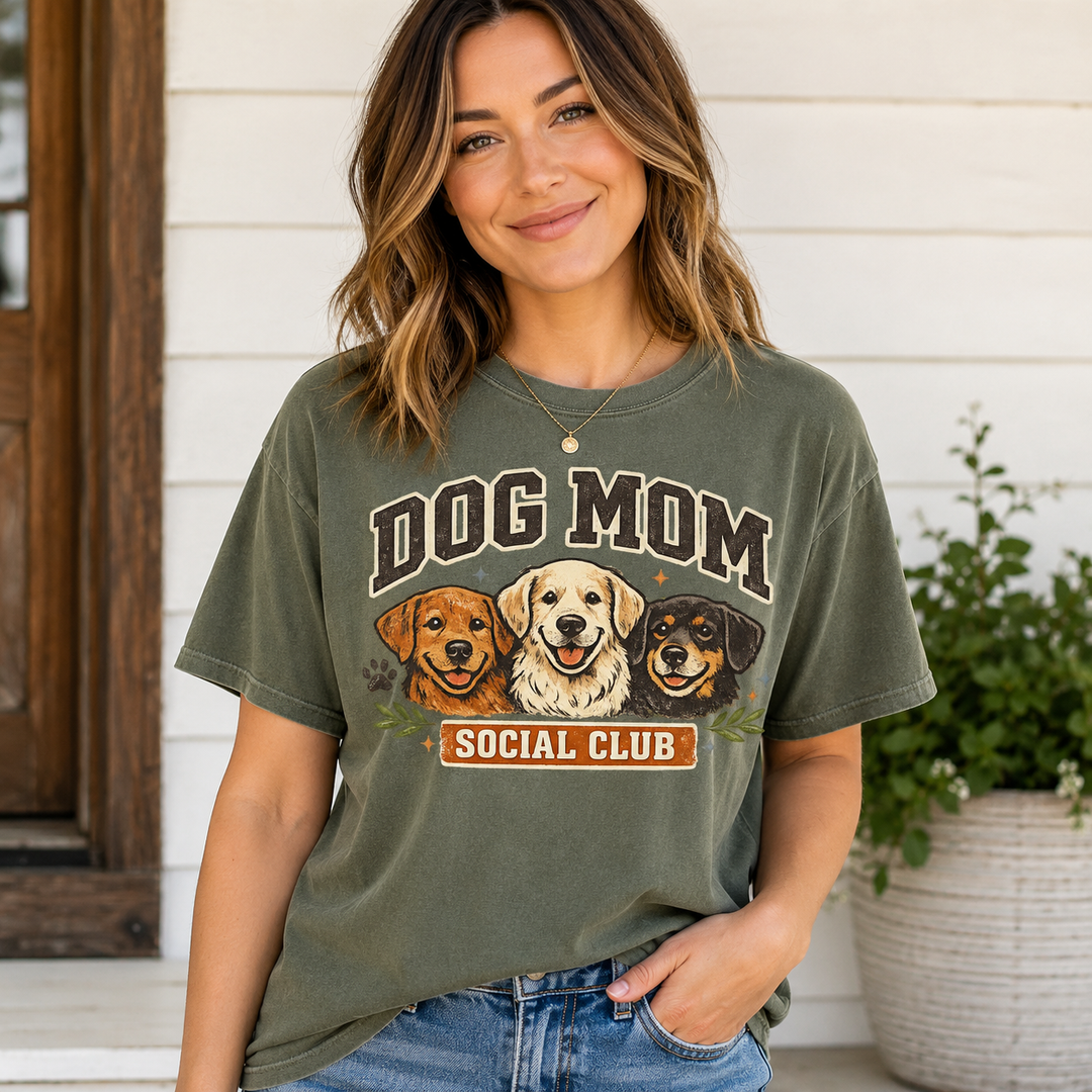 Dog Mom Social Club Graphic Tee | Comfort Colors | 3 Colors