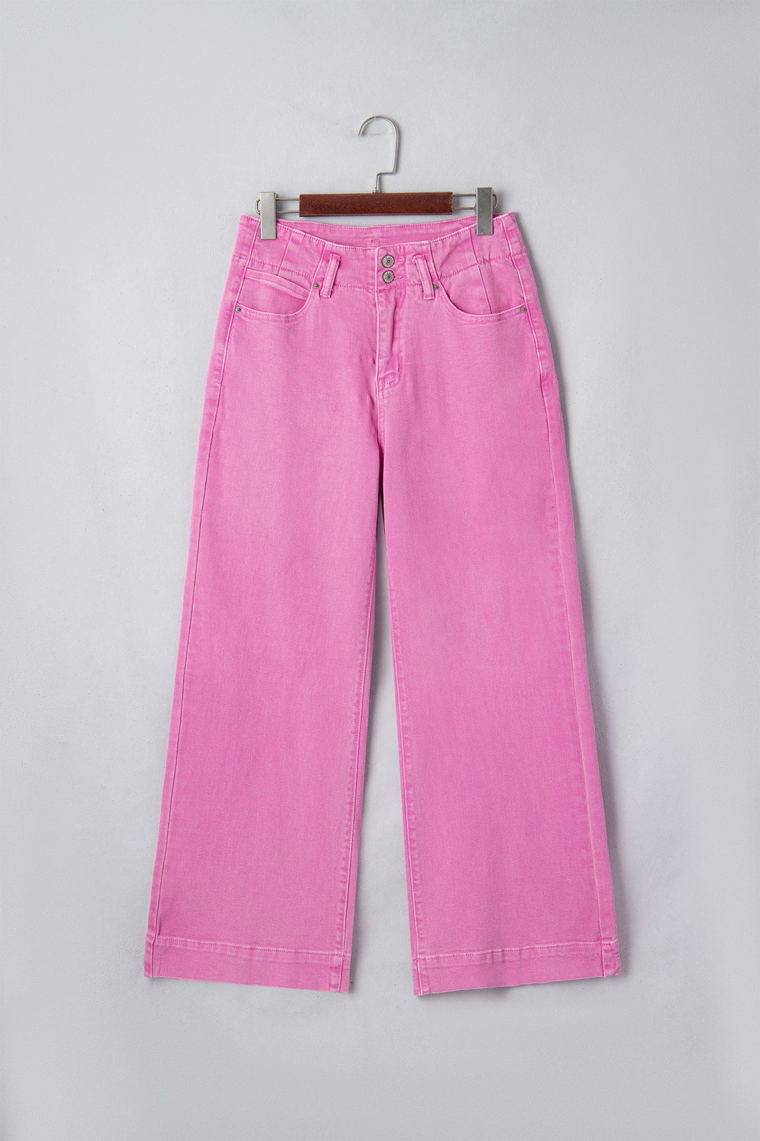 Double Button High Waist Wide Leg Jeans