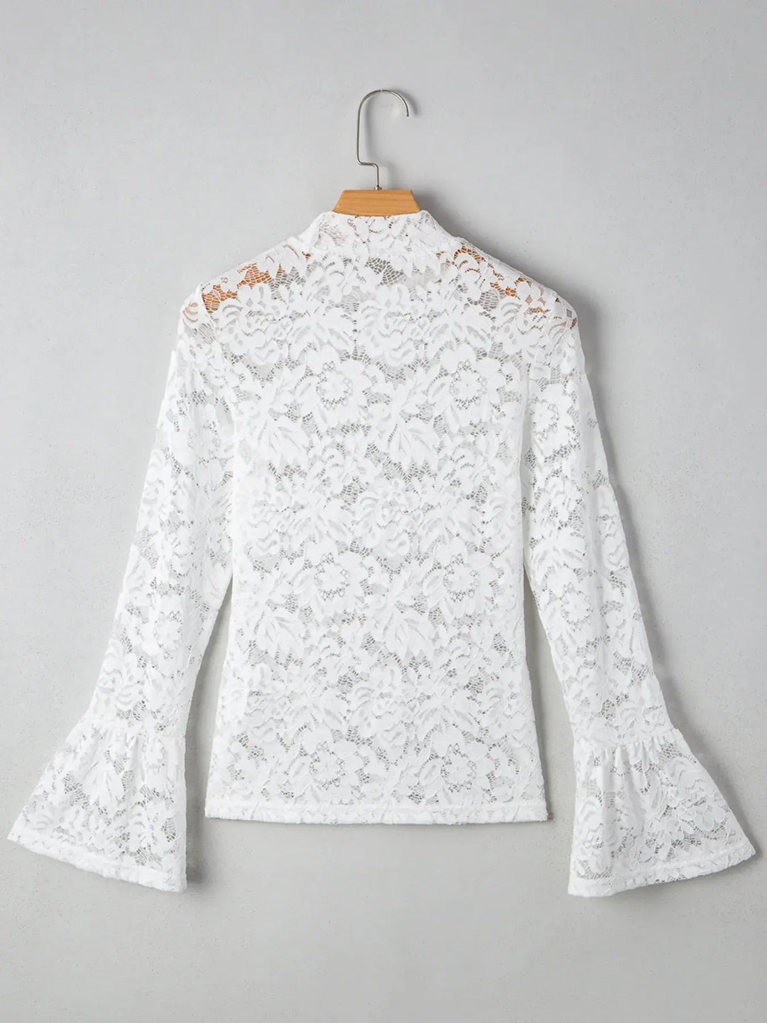 Lace Crochet Bell Sleeve  Blouse
