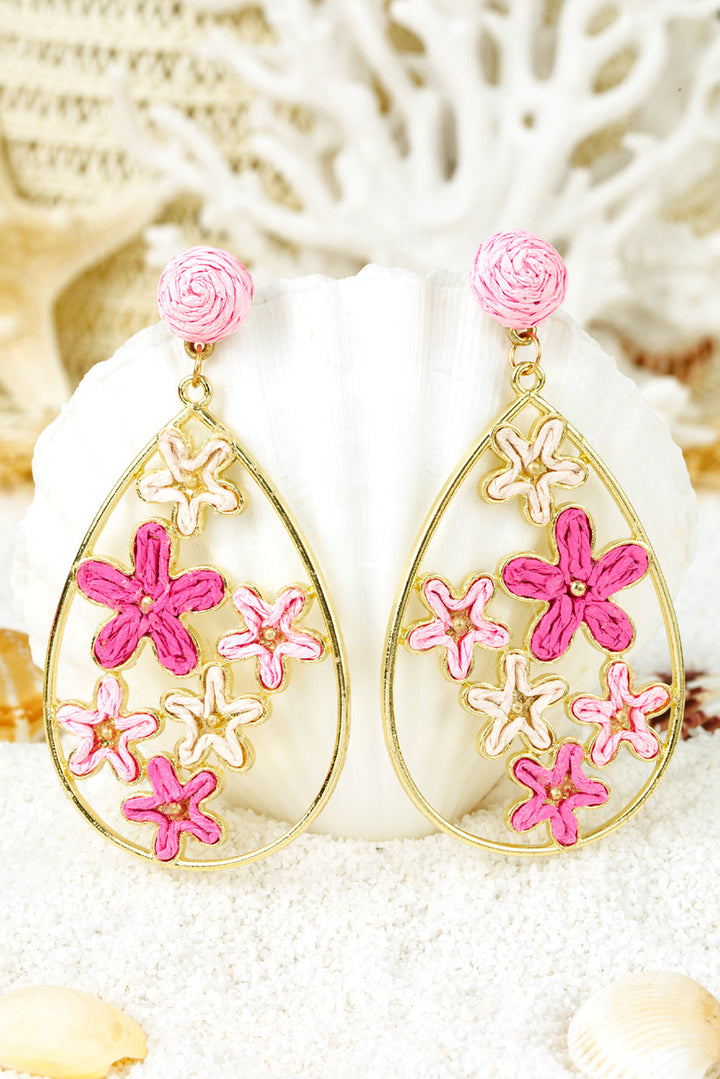 Marley Boho Rattan Waterdrop Earrings