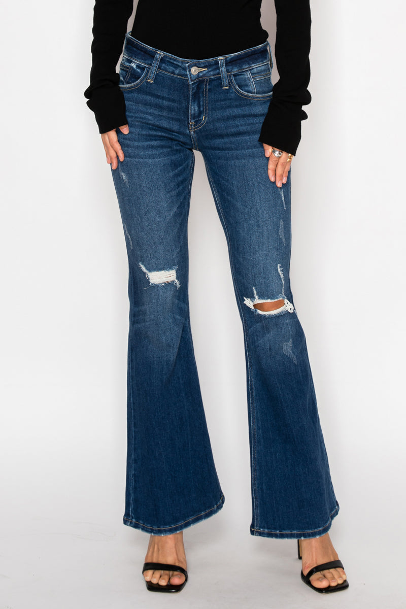 Margaret Low Rise Stretch Vintage Flare Jeans (Reg &amp; Plus)