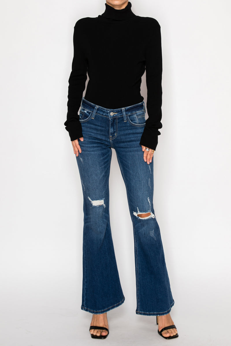 Margaret Low Rise Stretch Vintage Flare Jeans (Reg &amp; Plus)