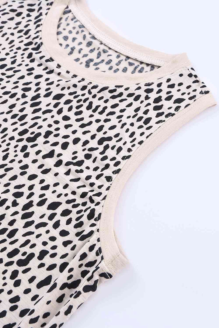 Printed Round Neck Tank Top | Casual Summer Essential in 5 Colors