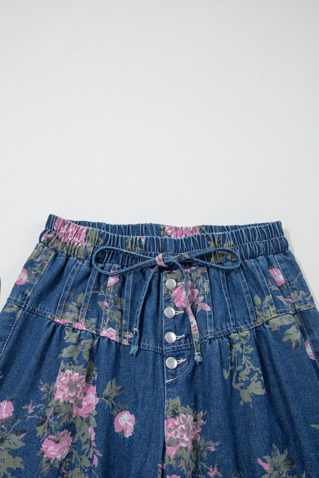 Floral Denim Wide Leg Jeans
