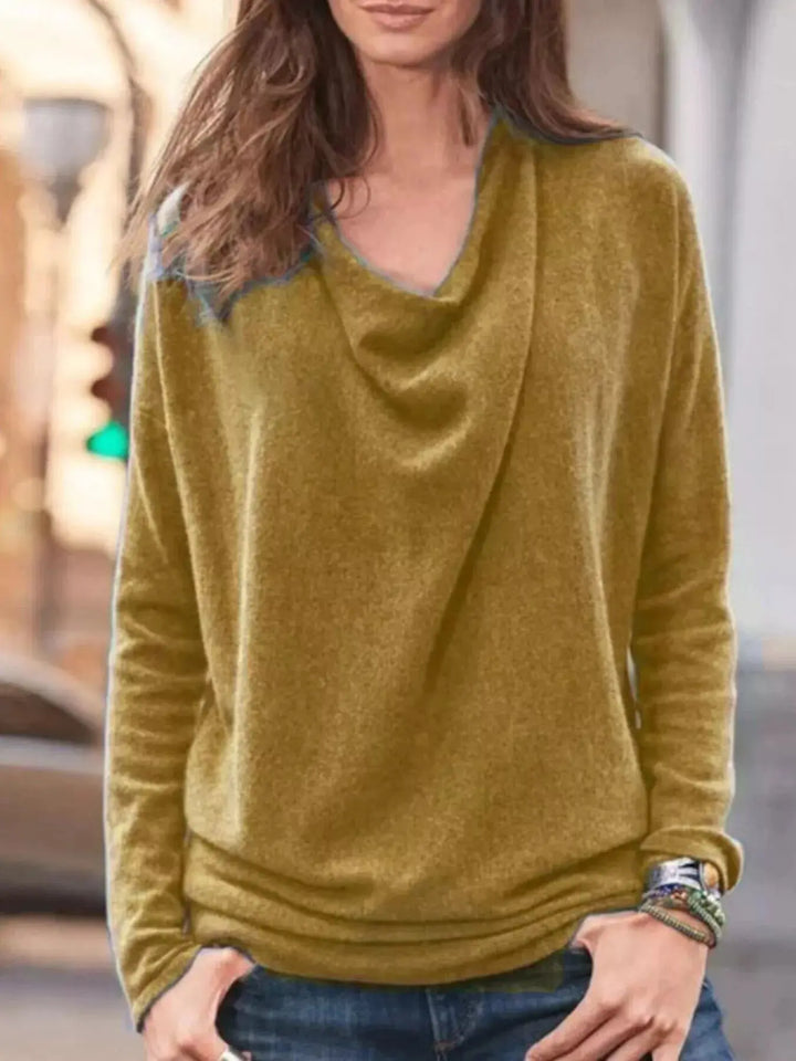Easy Days Cowl Neck Long Sleeve Top | S–5XL, Including Plus Size