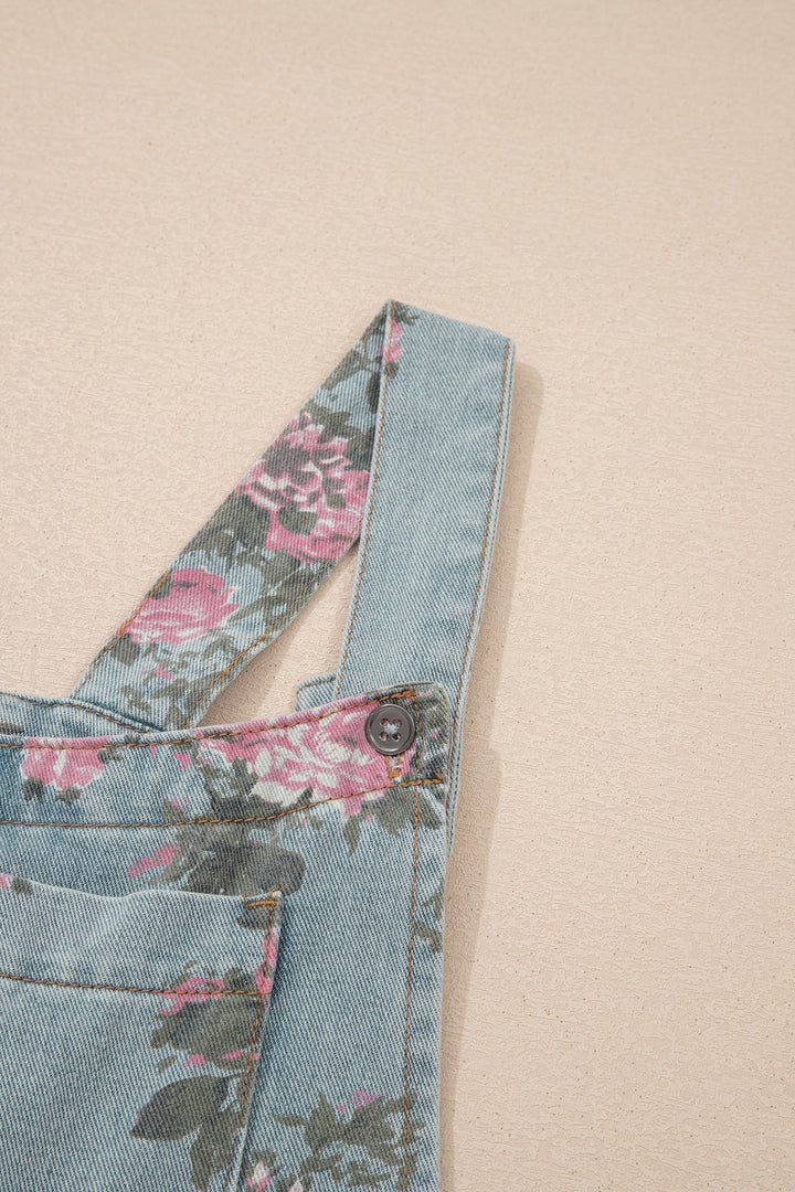 Olivia Wide Leg Denim Jumpsuit | Vintage Wash Boho Overalls