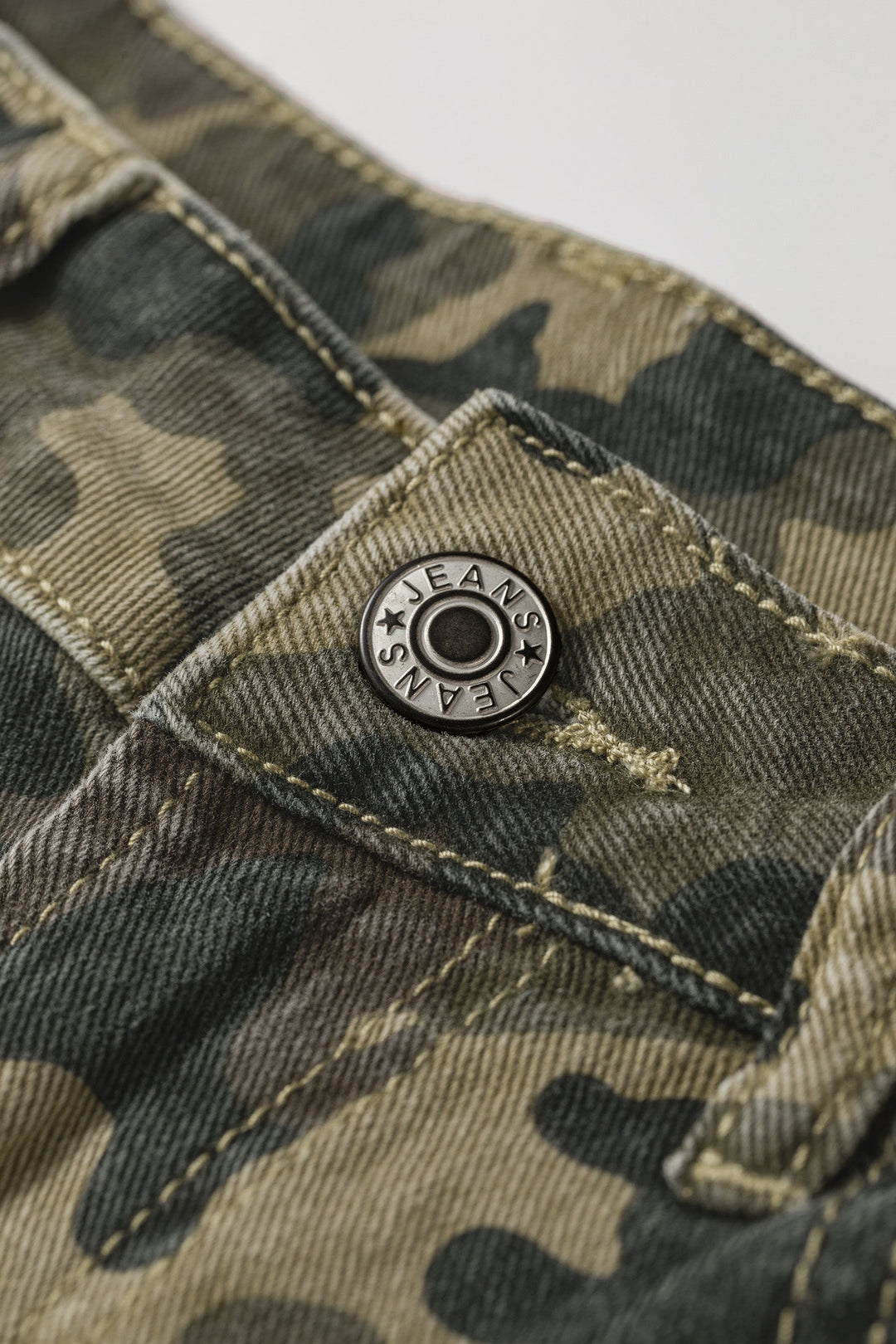Camo High Waisted Denim Shorts
