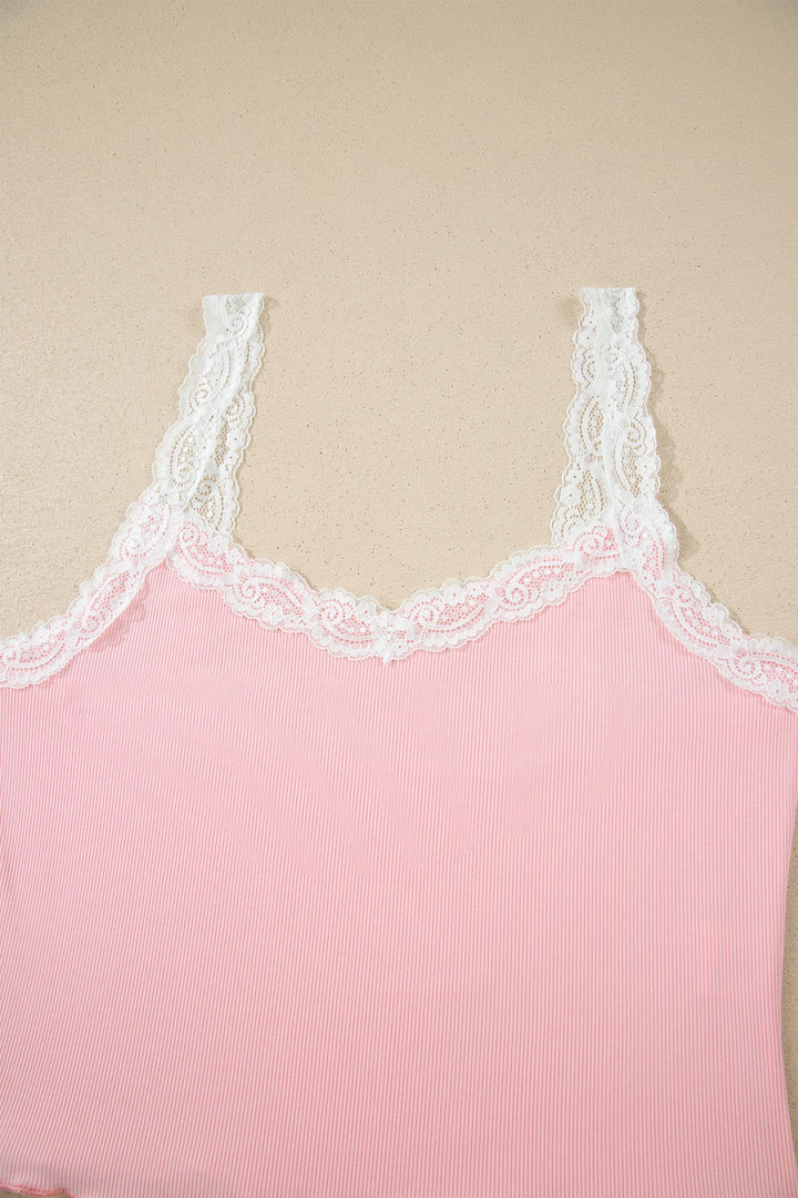 Floral Ribbed Crop Top &amp; Shorts Lounge Set
