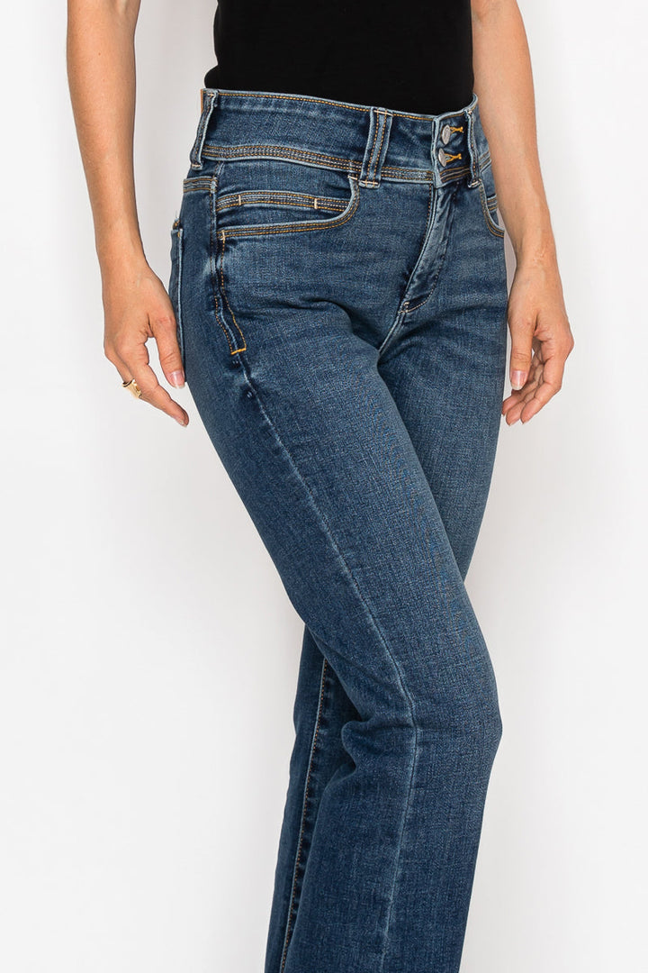 Simone High Rise Bootcut Jeans | Tummy Control Dark Wash Denim