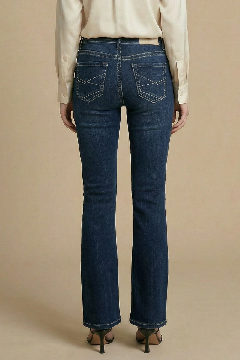 Stevie High-Rise Tummy Control Slim Flare Jeans – Dark Wash