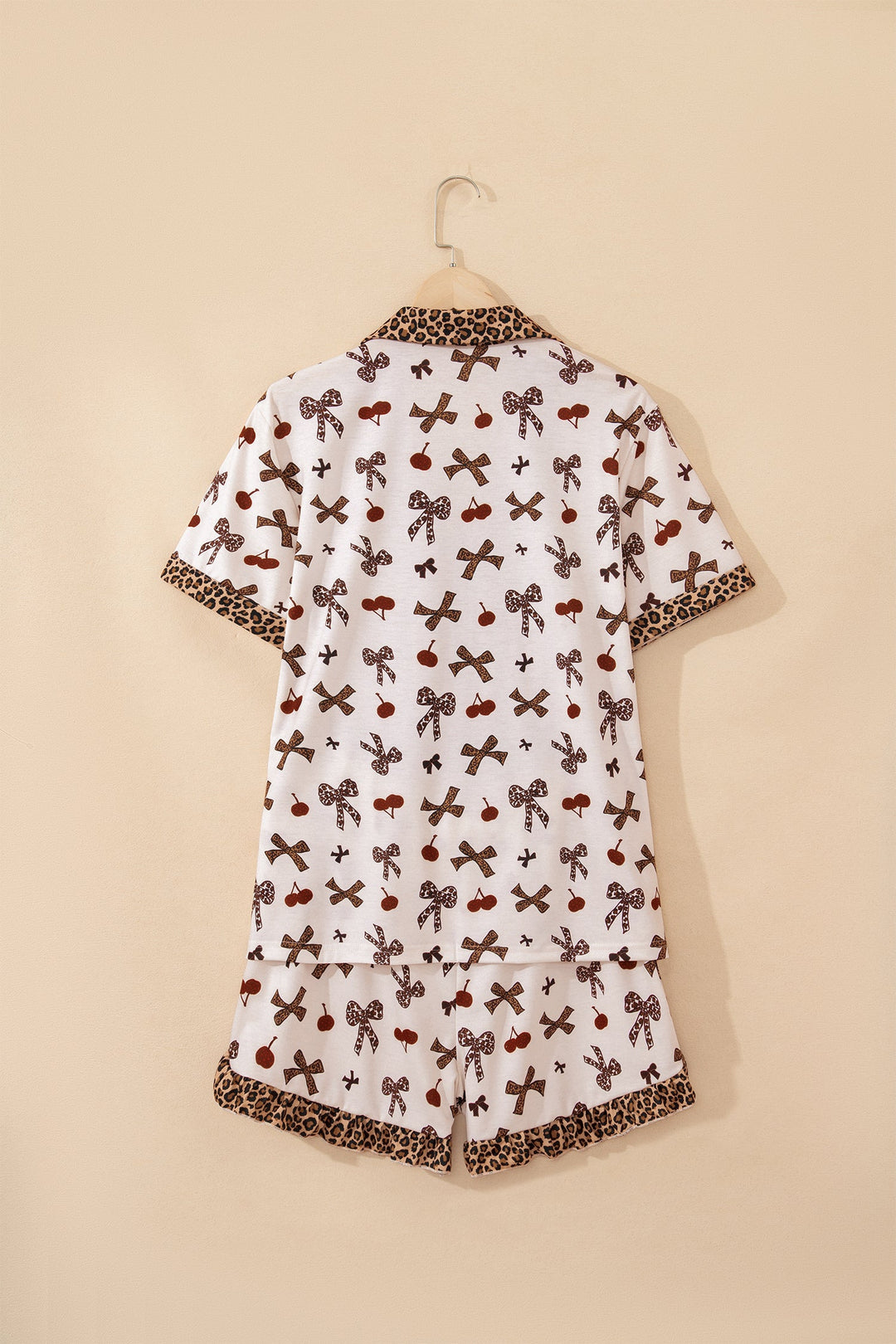 Della Cherry Bow Patchwork Pajama Lounge Set