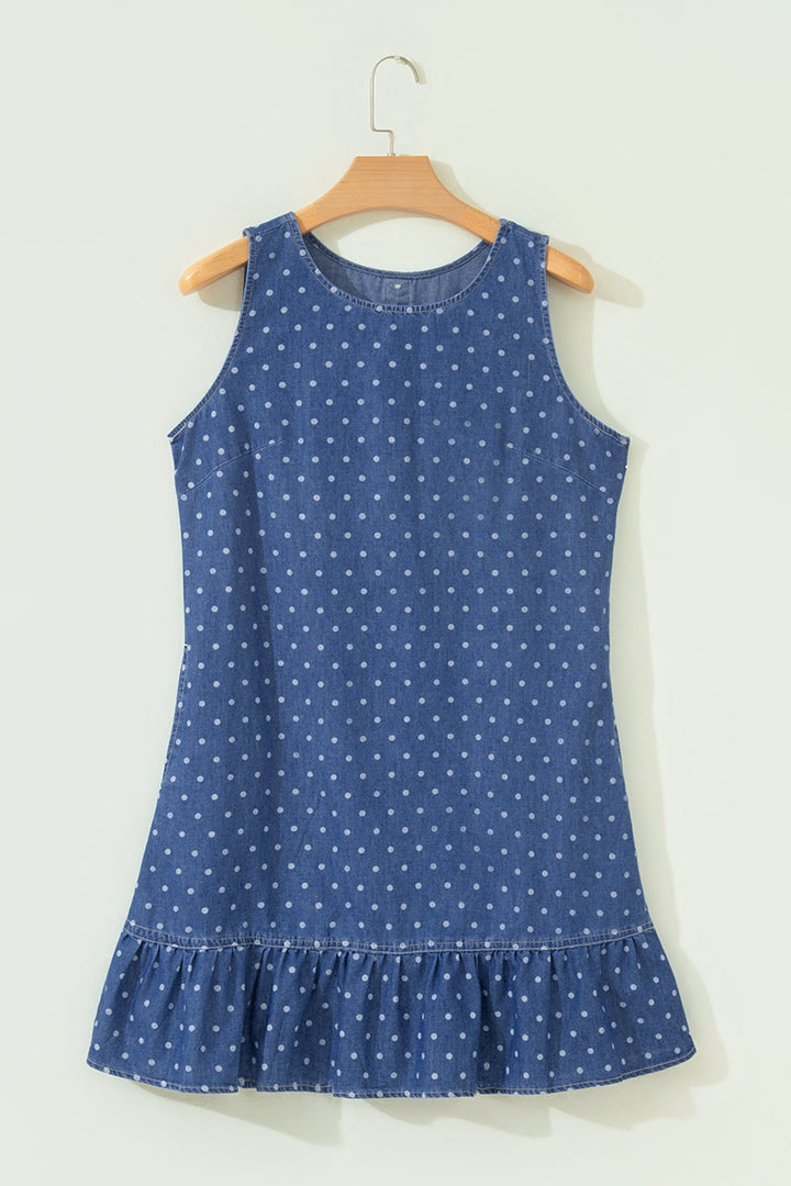 Polka Dot Ruffle Hem Mini Dress