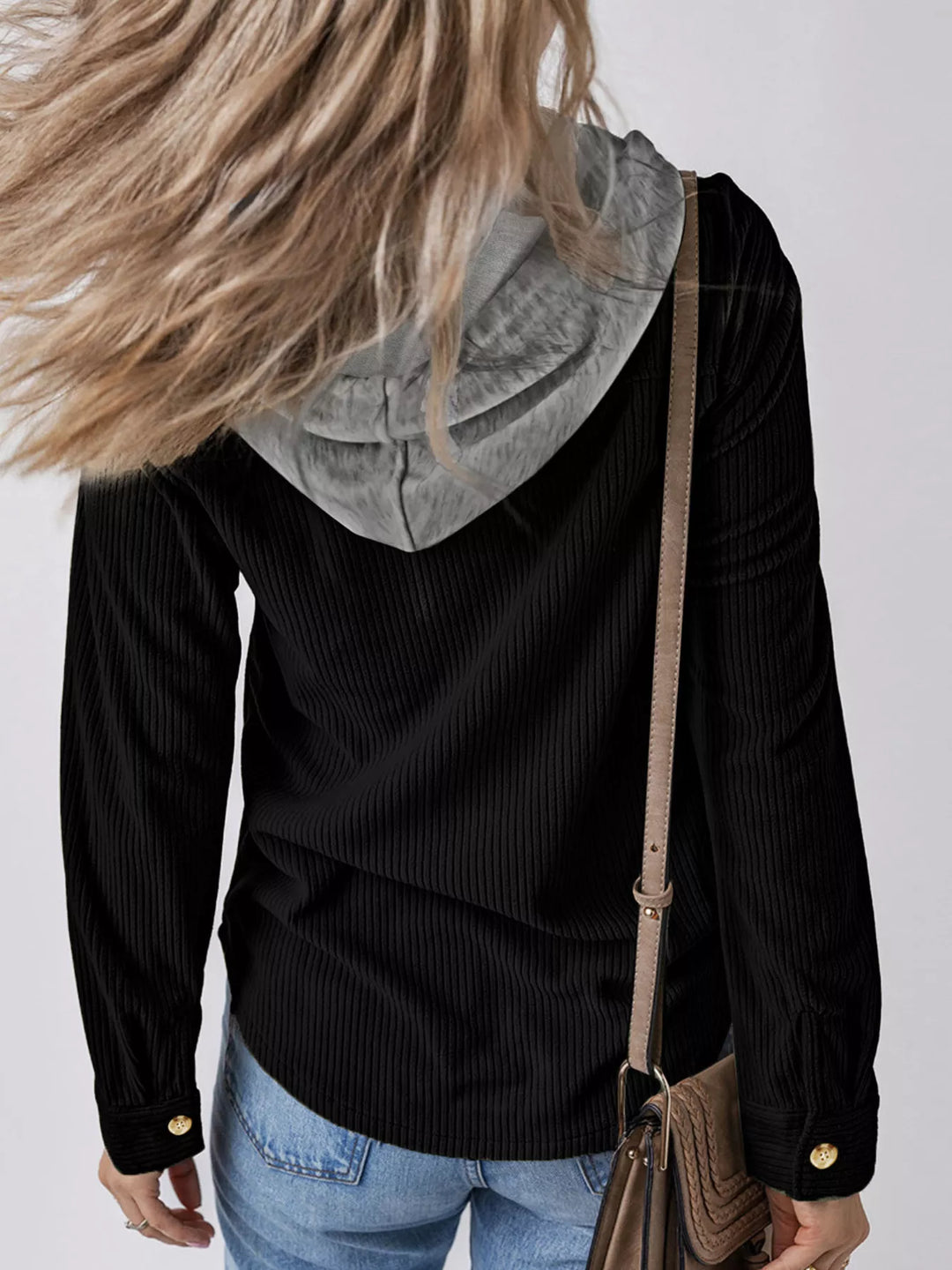 Trailside Charm Hooded Corduroy Button-Down Jacket