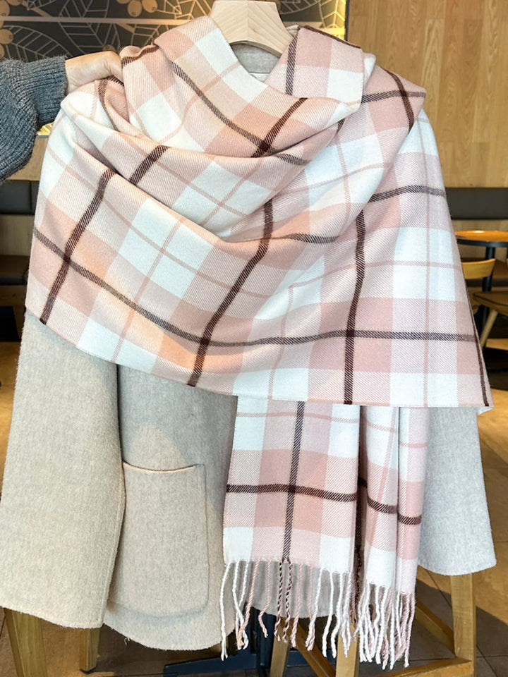 Plaid Fringe Scarf | Fireside Trails