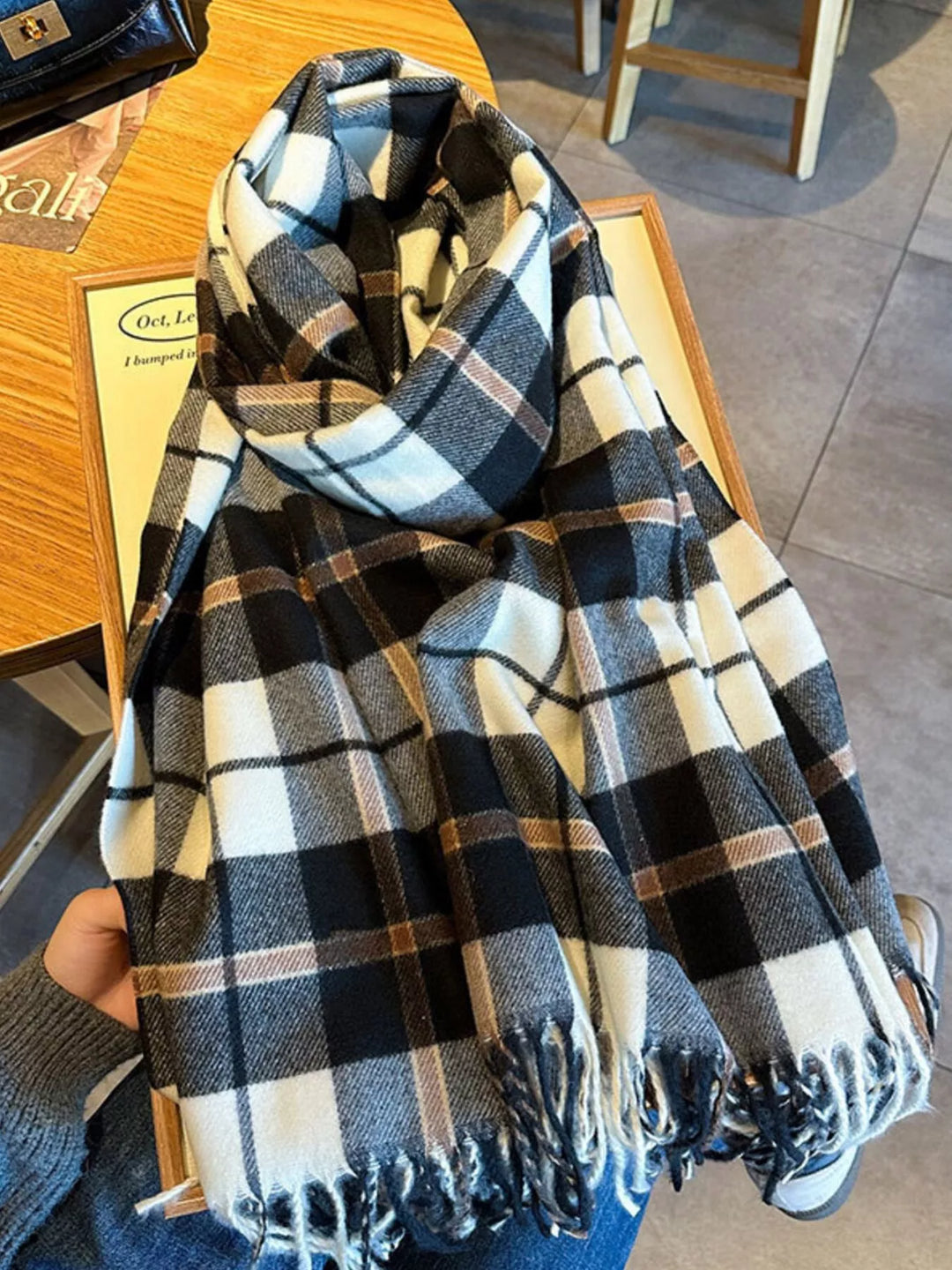 Plaid Fringe Scarf | Fireside Trails