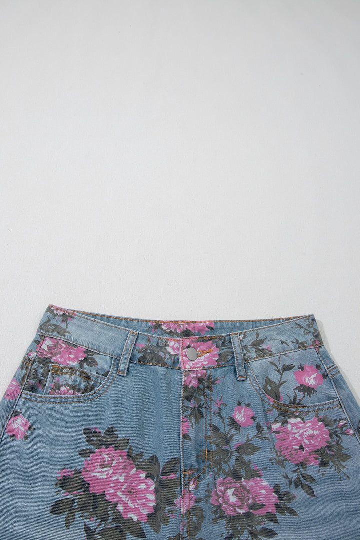 Plus Size Floral Jeans