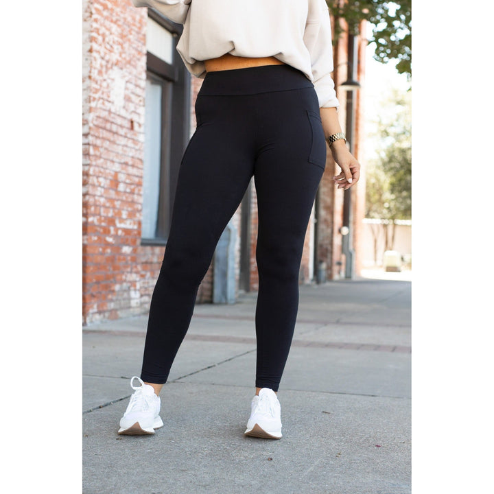 BLACK FULL-LENGTH Leggings with POCKET