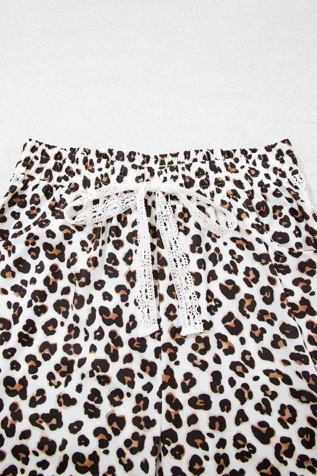 Leopard Print Jogger Pants with Elastic Waist &amp; Side Stripe