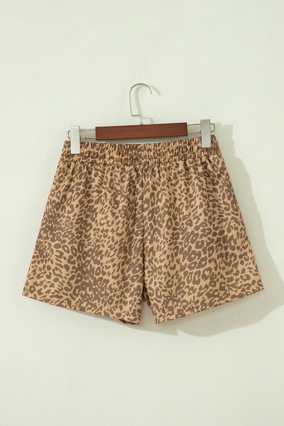 Leopard Star Patch Drawstring Shorts