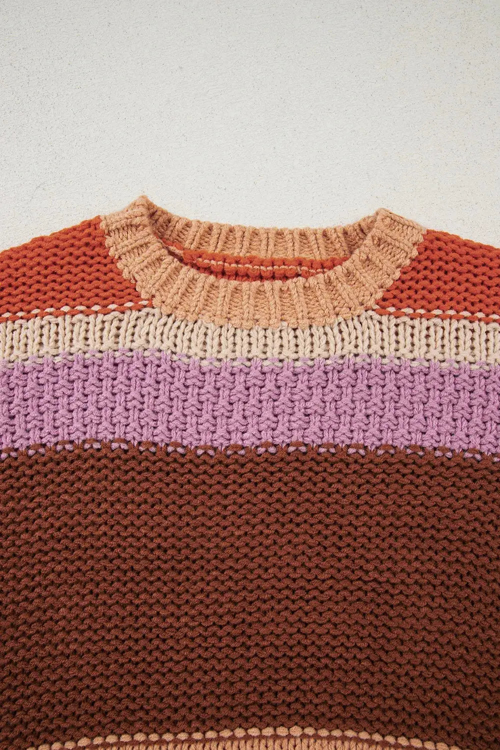 Golden Hour Striped Colorblock Sweater