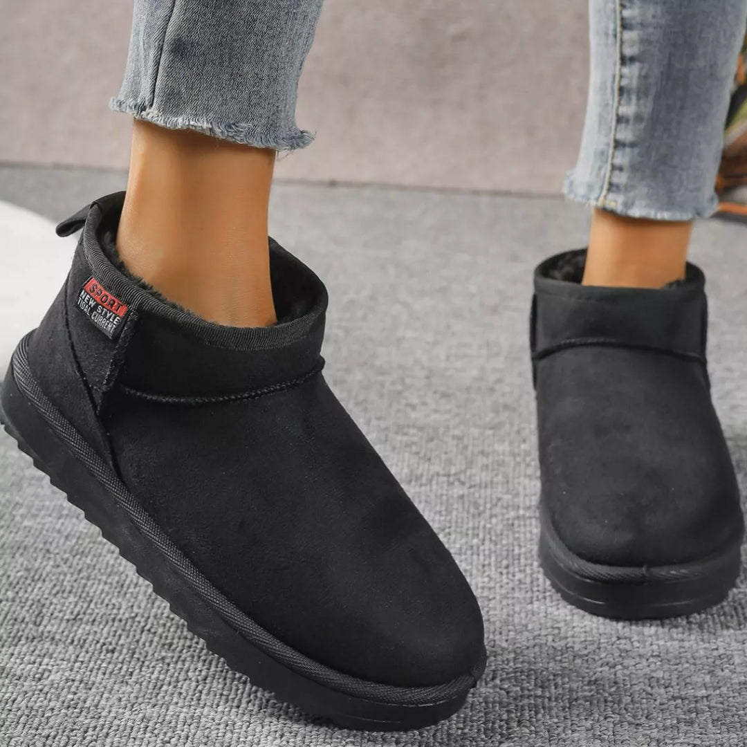 Suede Round-Toe Platform Boots
