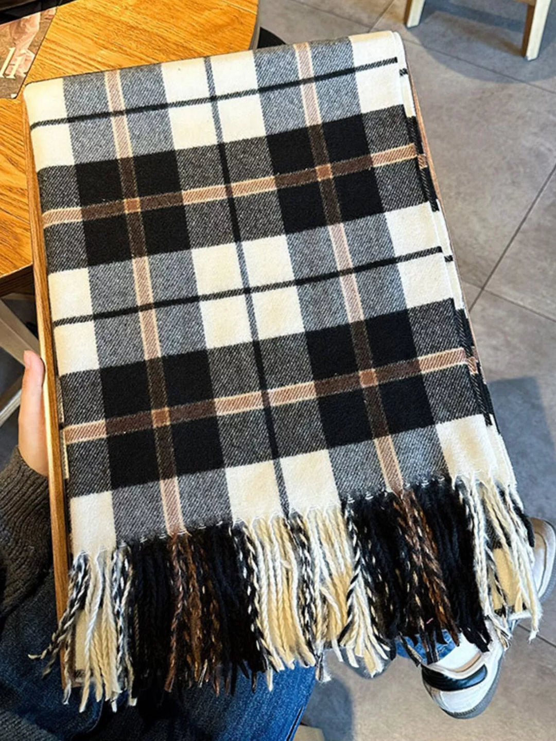 Plaid Fringe Scarf | Fireside Trails