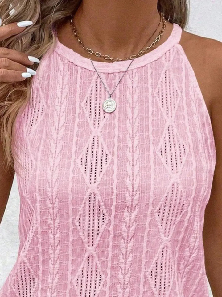 Eyelet Textured Tank Top