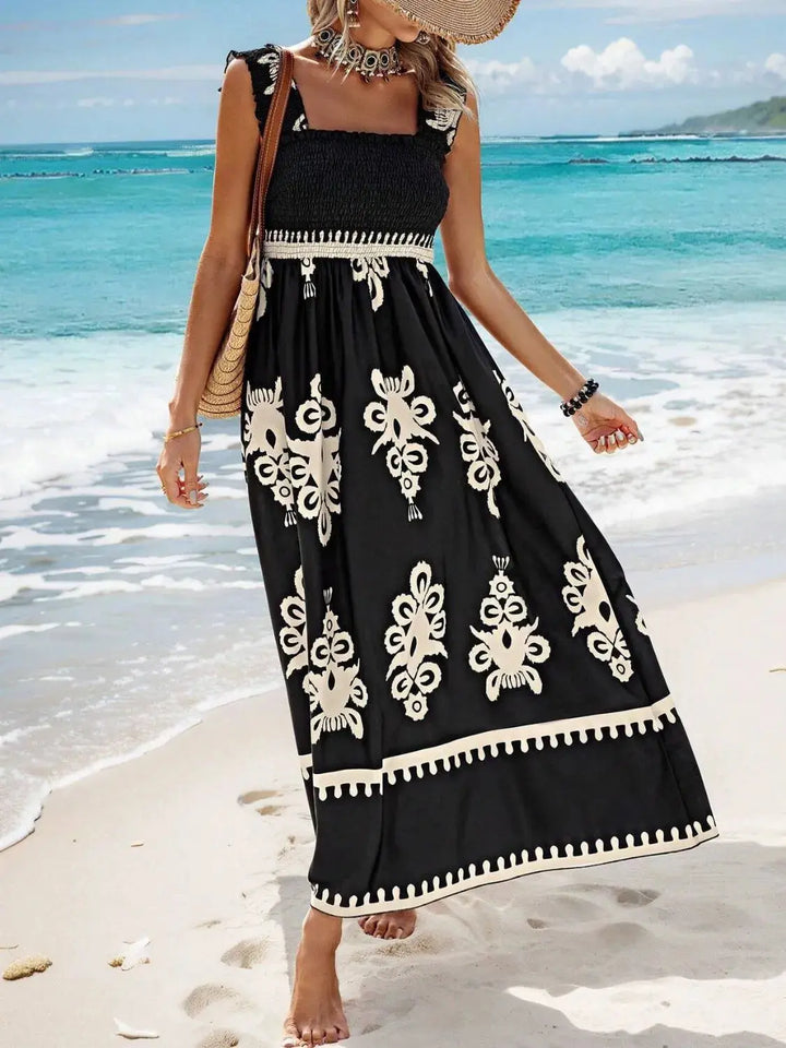 Boho Smocked Maxi Dress