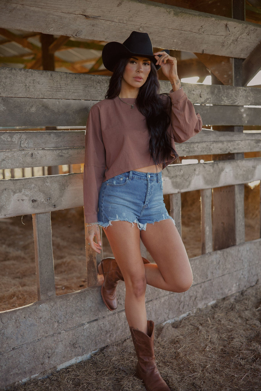 Saylor Distressed Denim Shorts | High Rise Medium Wash Women&