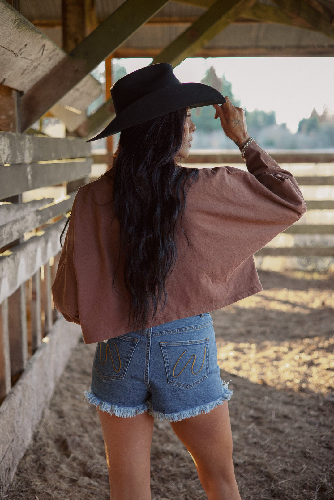 Saylor Distressed Denim Shorts | High Rise Medium Wash Women&