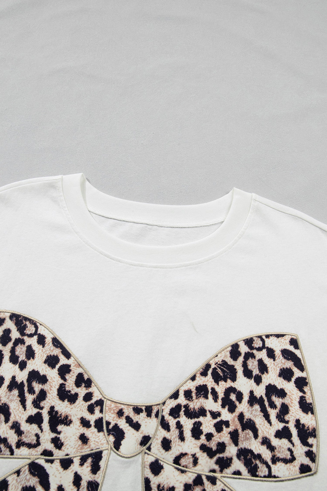 Aliya Leopard Bow Embroidered Plus Size Tee