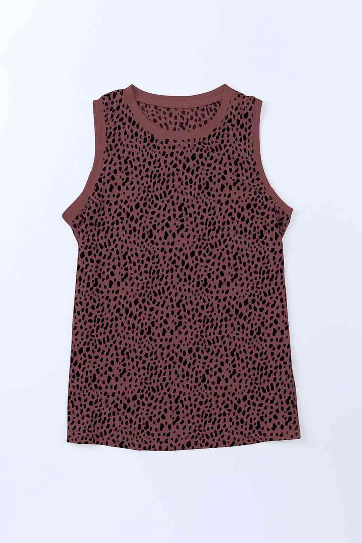 Printed Round Neck Tank Top | Casual Summer Essential in 5 Colors