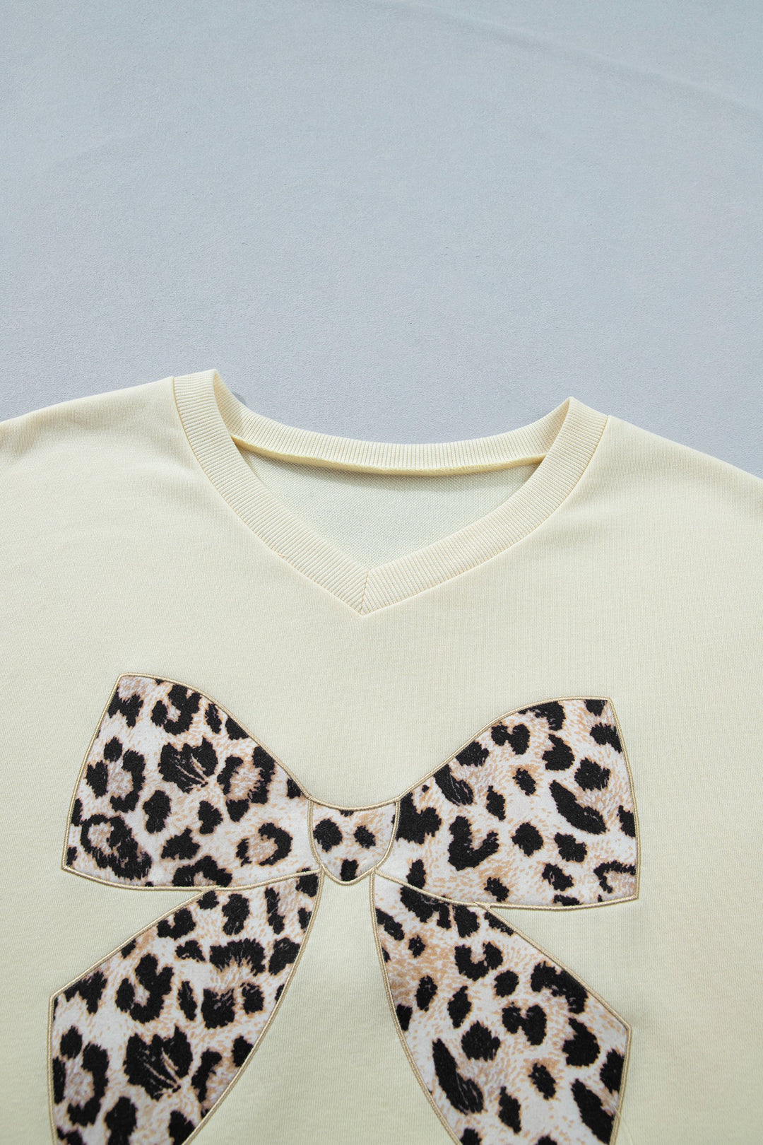 Leopard Bow Patch Tee &amp; Drawstring Shorts Set