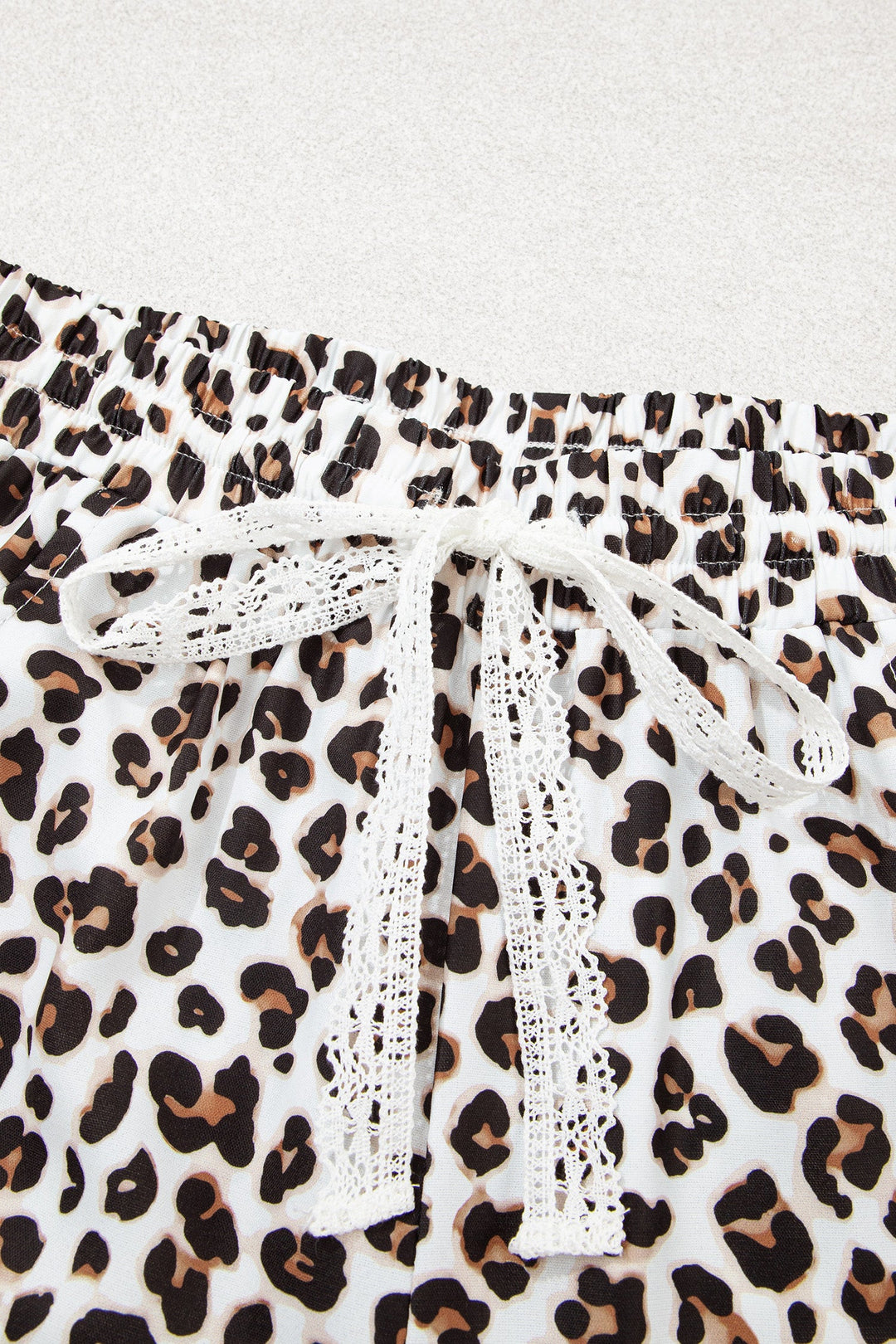 Leopard Print Jogger Pants with Elastic Waist &amp; Side Stripe