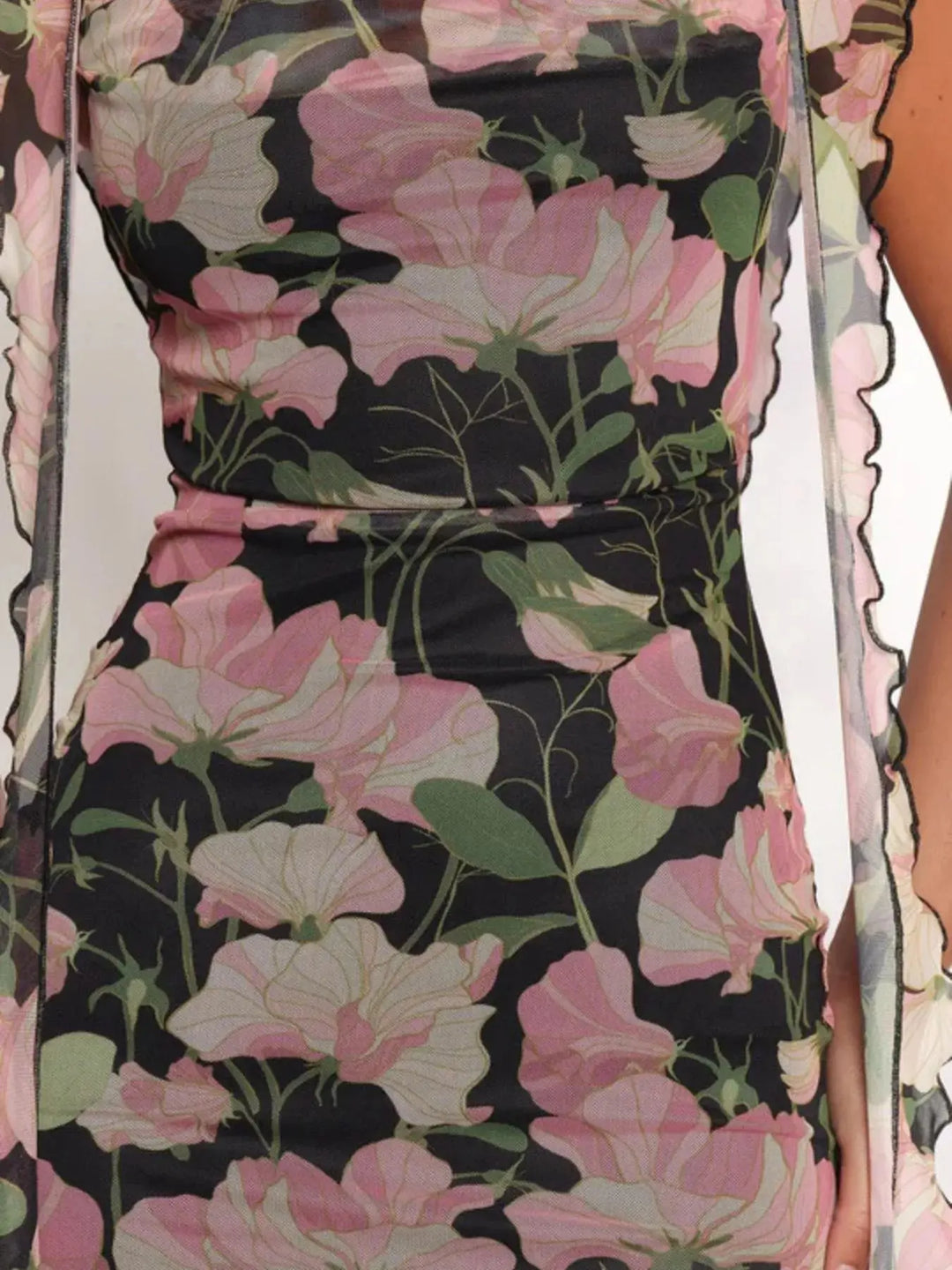 Floral Print Ruffle Maxi Dress