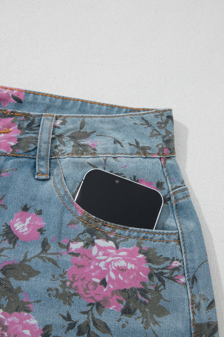 Esme Floral Print Bootcut Jeans