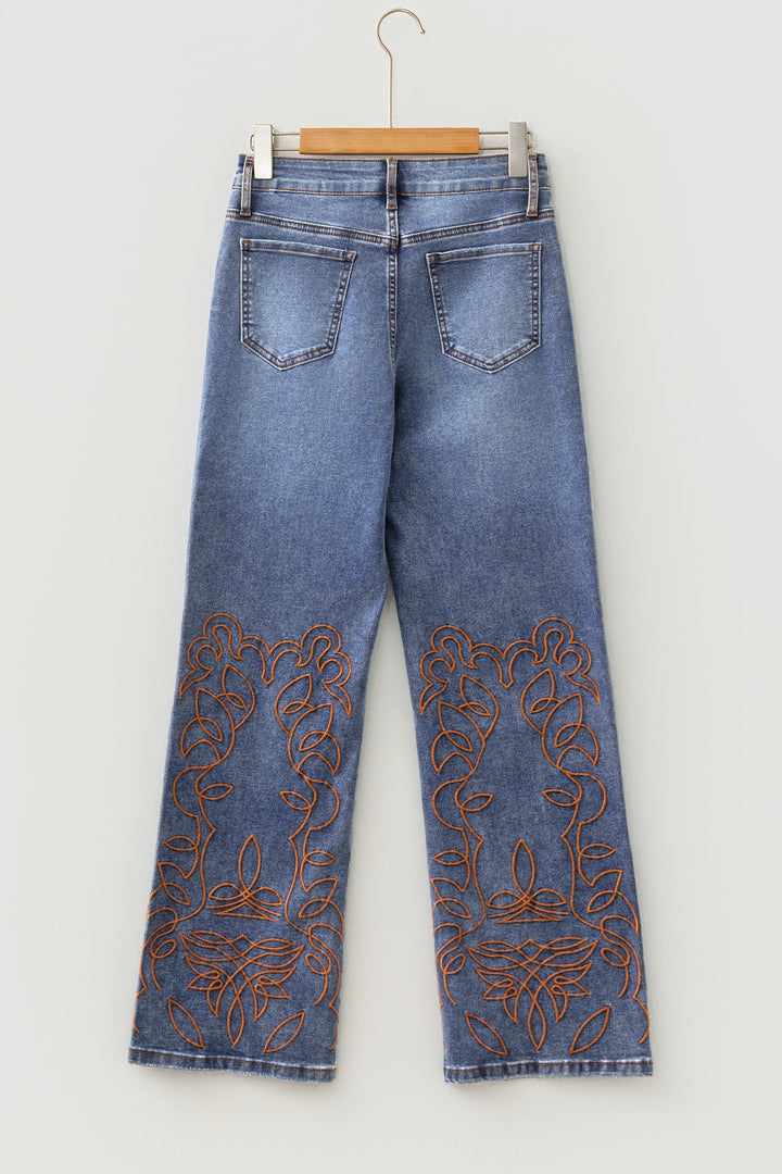 Denim Embroidered Jeans
