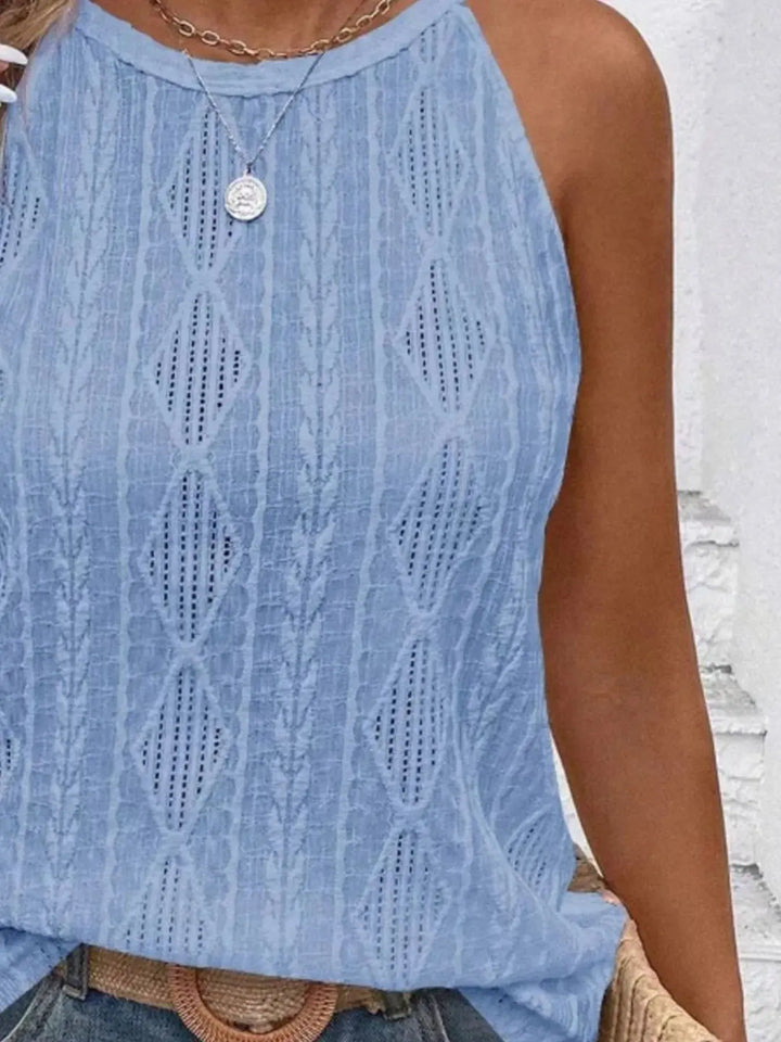 Eyelet Textured Tank Top